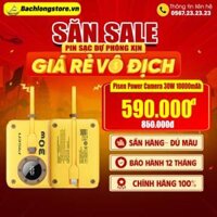 Pin sạc dự phòng Pisen Power Camera siêu nhỏ 30W 10000mAh tích hợp dây