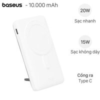 Pin sạc dự phòng Polymer 10000mAh không dây Magnetic Type C PD 20W Baseus PPCXZ10 ( Like New )