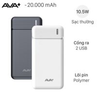 Pin sạc dự phòng Polymer 20000mAh 10.5W AVA+ Q7