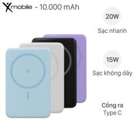 Pin sạc dự phòng Polymer 10000mAh Không dây Magnetic Type C PD 20W Xmobile JP331