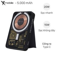 Pin sạc dự phòng Polymer 5000mAh không dây Magnetic Type C PD 20W Xmobile DS611