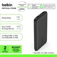 Pin sạc dự phòng Polymer Pocket Power 10,000 mAh, 15W Belkin BPB011 (tương thích iPhone 15)