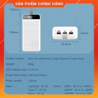 Pin Sạc Dự Phòng Rời Kuulaa Cho Điện Thoại Xiaomi Iphone Huawei Dung Lượng 40000mah