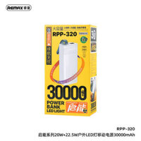 Pin sạc dự phòng sạc nhanh có đèn Led REMAX Chinen Series PD20W+QC22.5W 30000mAh RPP-320