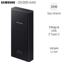 Pin sạc dự phòng Samsung EB P5300x 20000mAh 25W - Hàng chính hãng
