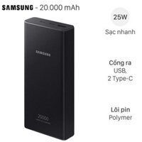 Pin sạc dự phòng Samsung 20000mAh 25W EB P5300x Chính Hãng Mới 100% Nguyên Seal