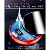 Pin sạc dự phòng thiết kế hình tròn dung lượng 9000mah nhỏ gọn tiện lợi sạc nhanh dòng ra 2.1A màn hình hiển thị pin bền