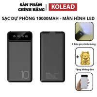Pin sạc dự phòng tích hợp đèn pin siêu sáng KOLEAD KP161 10000mAh mỏng nhẹ màn hình LED hiển thị pin