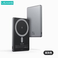 Pin sạc dự phòng USAMS US-CD220 PD20W Ultra-thin Aluminum Alloy Magnetic Wireless Fast Charging Power Bank 5000mAh Dark Grey ( 10KCD22001 )