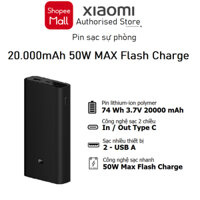 Pin sạc dự phòng Xiaomi 50W 20000mAh (In/Out Type-C) Flash Charge 50W Max Power Bank - Hàng chính hãng