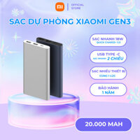 Pin sạc dự phòng Xiaomi Gen3 20000 mAh 18W- Sạc nhanh 2 chiều USB- Type C
