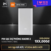 Pin sạc dự phòng Xiaomi Mi 2 5.000 mAh - Vỏ hộp kim nhôm nguyên khối siêu mỏng 9mm - Lõi pin Lithium-ion Polymer - Hàng chính hãng