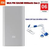 Pin sạc dự phòng Xiaomi Mi PowerBank 5000 (Bạc) tặng kèm cable sạc đa năng 4 đầu - hàng nhập khẩu