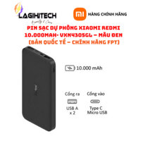 Pin Sạc Dự Phòng Xiaomi Redmi 10000mAh / Redmi 18W Fast Charge 20000mAh Màu Đen Bản Quốc Tế – Hàng Chính Hãng FPT