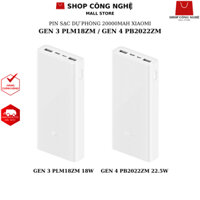 Pin sạc dự phòng Xiaomi 200000mAh Gen 4 22.5W PB2022ZM Xiaomi Gen 3 20000mAh PLM18ZM - BH 3 tháng