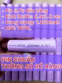 Pin Sạc Li-Ion 18650 - 3.7v 6800 Mah - Pin 18650 Dùng Cho tông đơ cắt tóc Đèn Pin Quạt  Sạc...