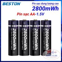 Pin sạc Lithium 1,5V AA, AAA chính hãng Beston 2800mWh, Bộ sạc beston M7011 Sạc nhanh tự ngắt