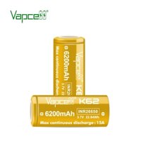 Pin sạc Lithium Li-ion 26650 Vapcell K62 6200mAh xã 15A