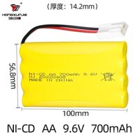 Pin sạc NiCd 9.6V 700mAh AA5, 300 chu kỳ, pin cho đồ chơi điều khiển từ xa