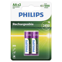 Pin sạc NiMH AA Philips R6B2A24597 2450 mAh vỉ 2 viên