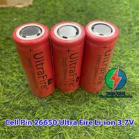 Pin sạc Ultra Fire 3.7 V 26650 5000 mah Dung Lượng Cao 26650-20A Li-Ion cho đèn pin