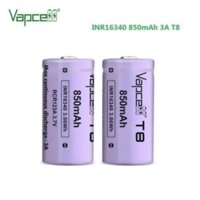 Pin sạc Vapcell 16340 3.7V/850mAh/3A Li-ion Battery (Bộ 2 viên)