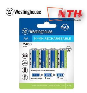 Pin sạc Westinghouse AA 2000mA hàng mỹ hộp 4 viên