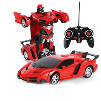 (Pin Sạc) Xe Biến Hình Robot Điều Khiển Từ Xa, Ô tô Biến Hình Có Điều Khiển