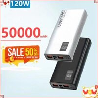Pin sự Sạc Dự Phòng trong suốt sạc nhanh 50.000MAH đèn sạc nhiều thiết bị dung lượng lớn new 100000mAH