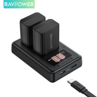 Pin và sạc SONY NP-FW50 hãng RAVPOWER for Sony ZV-E10, A6500, A6400, A6300, A6000, A7, A7R, A7S, NEX 3,5,6,7 ...