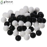 Pinevn 60 Chiếc Hạt Silicon, Tròn Nhiều Màu Hồng Hạt Silicon, Đồ Trang Trí DIY 15 Mm Silicone Hồng Trắng Đen 15 Mm Vòng Cổ Hạt Silicon