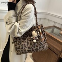 Pingchuan888 Hello Kitty Da Báo Sang Trọng Túi Sanrio Kawaii Anime Túi Xách Mềm Nhồi Bông Tote Thời Trang Đi Lại Satchel Ba Lô Đẹp