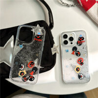 Pingu Penguin Phim hoạt hình cát lún lấp lánh Vỏ IPhone Tương thích cho IPhone 16 Pro Max 12 13 14 15 Pro Max Vỏ điện thoại Vỏ mềm chống va đập trong suốt