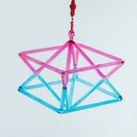 Pink-Blue Merkaba Kim tự tháp Pha Lê Thiền âm thanh - Merkaba Crystal Singing Pyramid for Sound Healing