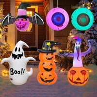 Pinkhallway Búp bê bơm hơi Halloween, Đèn dạ quang PVC Đèn ma bơm hơi, Quà tặng Halloween DIY Ủng hộ bữa tiệc Búp bê có đèn ngoài trời