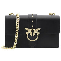 Pinko Ladies Love Simply Black Leather Shoulder Bag