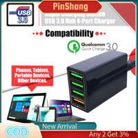 Pinshang Qc 3.0 Sạc Nhanh Nhanh Trạm Sạc Hub 5 V 4-usb Đa Cổng 1.5 Mét