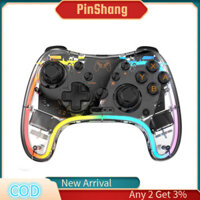 Pinshang Tay cầm chơi Game Video RGB trong suốt không dây Bộ điều khiển trò chơi Cần điều khiển STK-7039RG Tương thích cho Switch Pro Windows 7 / 8 / 10 Và PC Steam