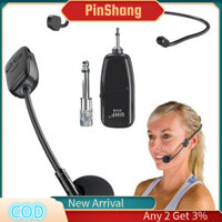 Pinshang Uhf Micro không dây Đào tạo hiệu suất ngoài trời Giảng dạy Micrô gắn trên đầu cầm tay cho loa khuếch đại giọng nói