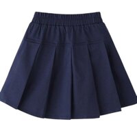 Pinxin [Cửa hàng giảm giá] Váy xếp ly màu xanh navy cho bé gái, mùa xuân và mùa thu, váy nửa đen mới cho trẻ lớn hơn, đồng phục học sinh tiểu học, váy ngắn