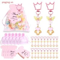 Piqging 20 Bộ Quà Tặng Tiệc Tắm Cho Bé Bao Gồm Áo Tắm Thiên Thần Móc Khóa Cảm Ơn Thẻ Organza Túi Cho Bé Tắm Sinh Nhật VN