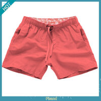 Pisand Casual Màu Trơn Mùa Hè Quần Short Đi Biển Quần Nam Dây Rút Quần Bơi