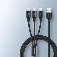PISEN 13013 LS-AP13-1200 Màu đen Cáp PISEN 3 trong 1 1200mm (Type-C, Micro USB, L)