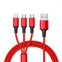 PISEN 13013 LS-AP13-1200 Màu đỏ Cáp PISEN 3 trong 1 1200mm (Type-C, Micro USB, L)