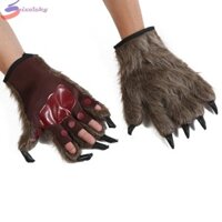 Pixelsky Halloween Người Sói Găng Tay, Sói Móng Vuốt Động Vật Người Sói Tay Trang Phục Găng Tay, Đồ Chơi Prank Chất Liệu Len Đáng Sợ Polyester Sói Móng Vuốt Tay Găng Tay Động Vật Halloween