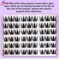 Pixelsky Lông mi giả tự dính, Lông mi giả không có keo uốn cong ngọt ngào, Mắt truyện tranh thời trang DIY Cụm mềm Lông mi giả Đảng