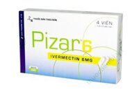 Pizar 6 trị giun sán (1 vỉ x 4 viên)