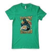 Pizzazilla Pizza Tiêu diệt đầu tiên sau Godzilla Cá nhân hóa Áo thun Unisex dành cho người lớn