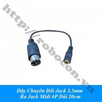 PKAT118 Dây Chuyển Đổi Jack 3.5mm Ra Jack Midi 6P Dài 20cm