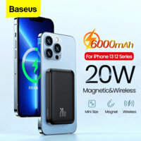 PKDT Bộ sạc không dây từ tính Baseus Ngân hàng điện power bank 6000mAh 20W 10000mAh powerbank cho dòng hỗ trợ sạc không